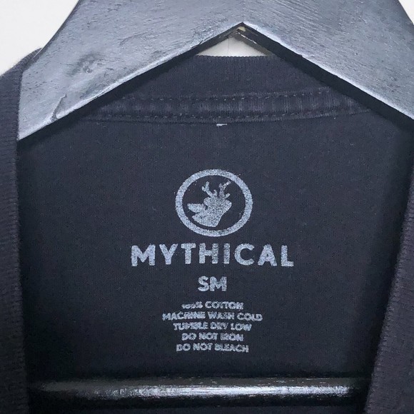 Mythical Adult Small Gray GMM Logo T-Shirt, Black - Picture 3 of 5